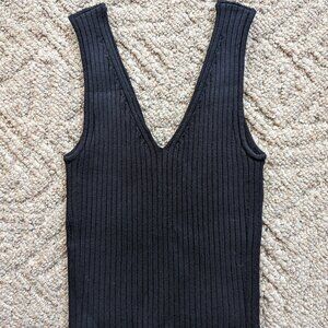 Crop top sweater tank, Black, Madewell, Size S